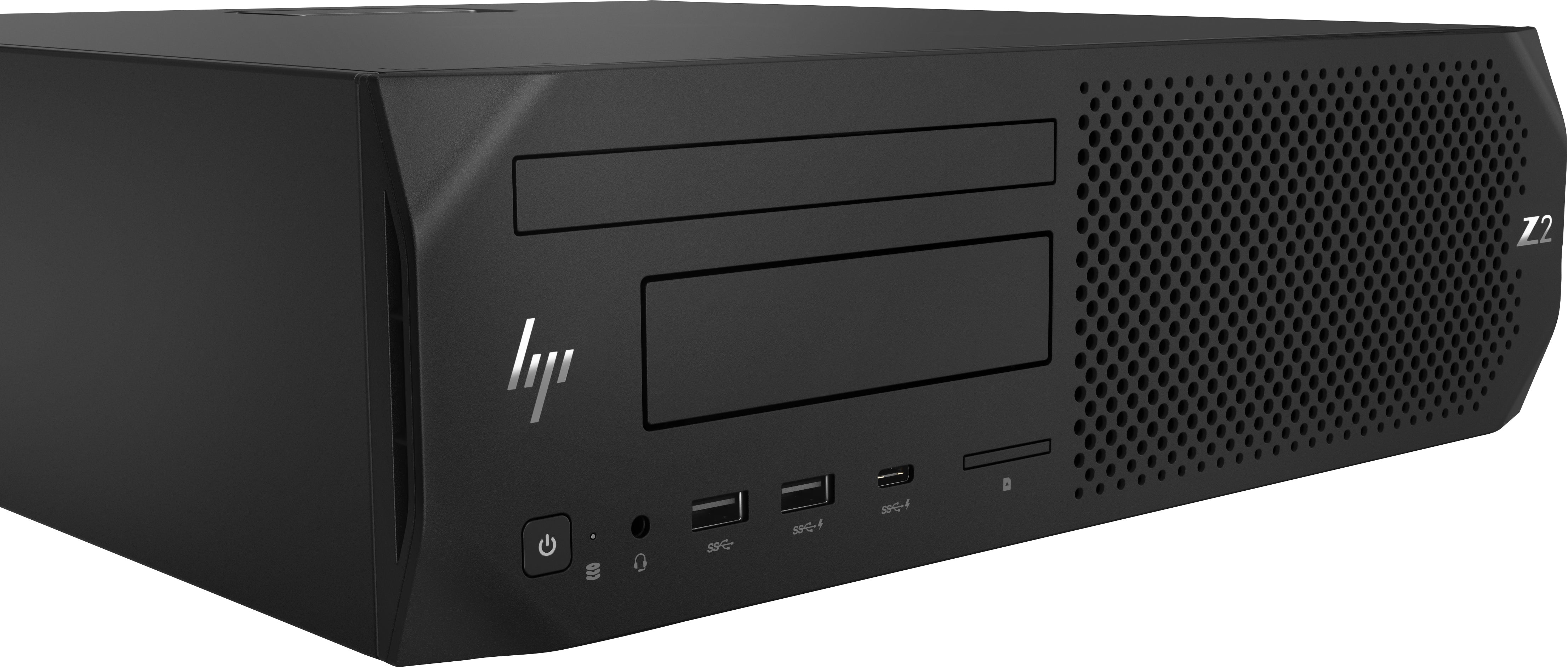 Dettaglio angolato della workstation HP Z2 G4 SFF con Intel Core i9, struttura compatta e porte accessibili per produttività avanzata. Dettaglio angolato della workstation HP Z2 G4 SFF con Intel Core i9, struttura compatta e porte accessibili per produttività avanzata.